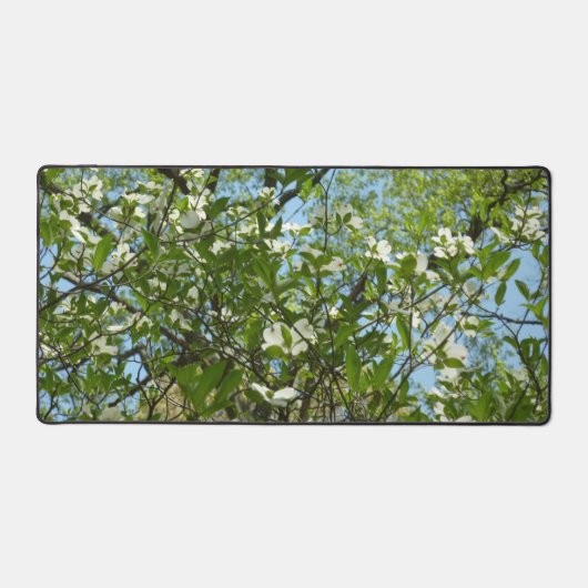 Branches van Dogwood Blossom Spring Trees Bureaumat (Voorkant)