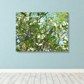 Branches van Dogwood Blossom Spring Trees Canvas Afdruk (Insitu (Houten vloer))
