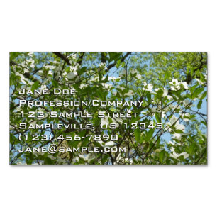 Branches van Dogwood Blossom Spring Trees Magnetisch Visitekaartje