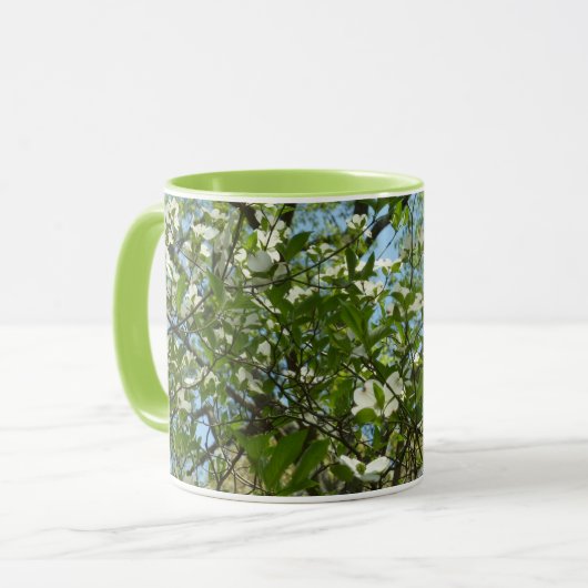 Branches van Dogwood Blossom Spring Trees Mok (Voorkant links)