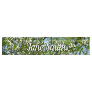 Branches van Dogwood Blossom Spring Trees Naambordje