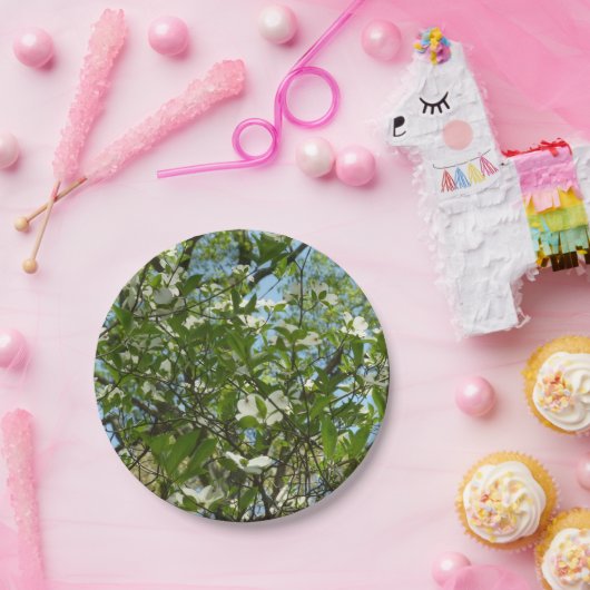 Branches van Dogwood Blossom Spring Trees Papieren Bordje (Feest)