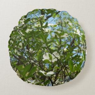 Branches van Dogwood Blossom Spring Trees Rond Kussen