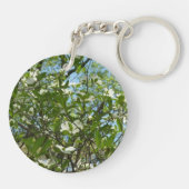 Branches van Dogwood Blossom Spring Trees Sleutelhanger (Achterkant)