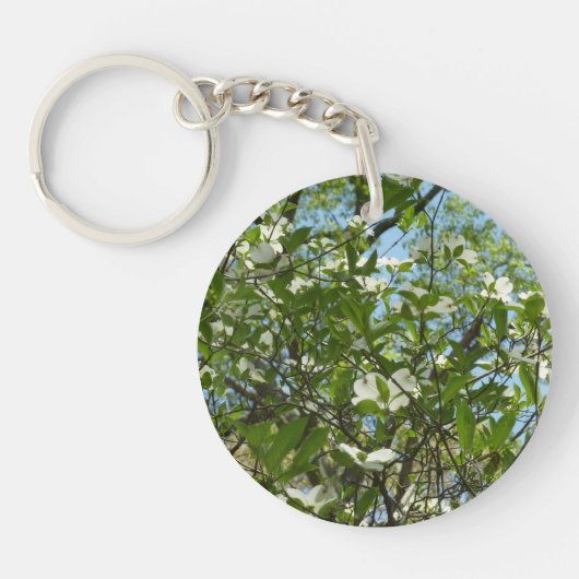 Branches van Dogwood Blossom Spring Trees Sleutelhanger (Voorkant)