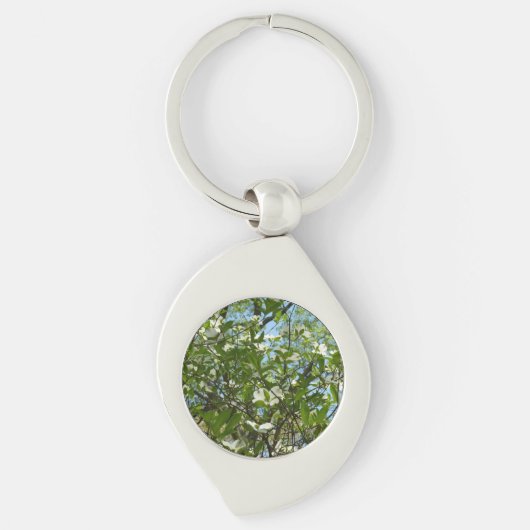 Branches van Dogwood Blossom Spring Trees Sleutelhanger (Voorkant)