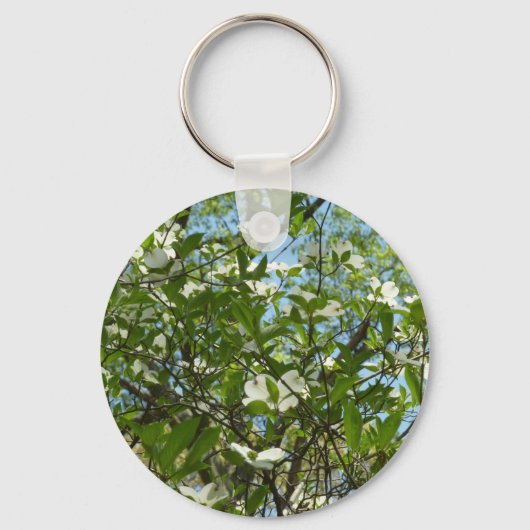 Branches van Dogwood Blossom Spring Trees Sleutelhanger (Voorkant)