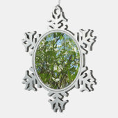 Branches van Dogwood Blossom Spring Trees Tin Sneeuwvlok Ornament (Rechts)