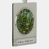 Branches van Dogwood Blossom Spring Trees Verzilverd Banner Ornament (Rechts)