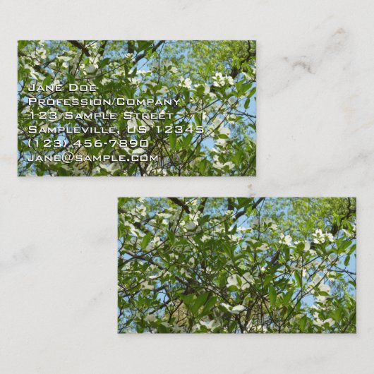 Branches van Dogwood Blossom Spring Trees Visitekaartje (Voorkant / Achterkant)