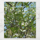 Branches van Dogwood Blossom Spring Trees Wijn Etiket (Enkel label)