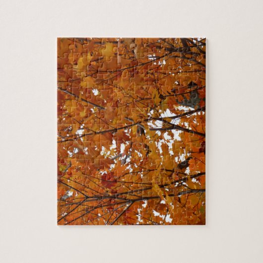 Branches van Maple Leaves I Oranje herfst Legpuzzel (Verticaal)