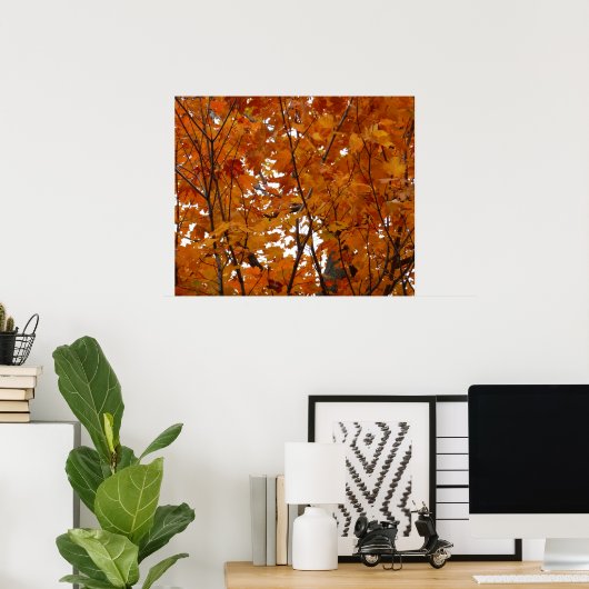 Branches van Maple Leaves I Oranje herfst Poster (Thuiskantoor)