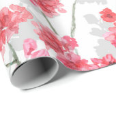 Branches van torenbloesems op witte en grijze rug cadeaupapier (Rol Hoek)
