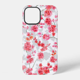 Branches van torenbloesems op witte en grijze rug iPhone 12 hoesje