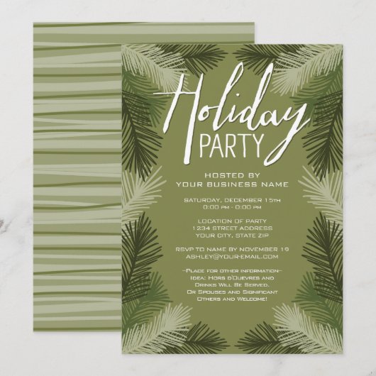 Branches voor zakelijke kerstfeestjes bijtende pin kaart (Voorkant / Achterkant)