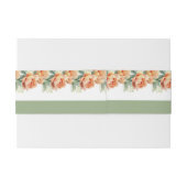 Brancmeting met peach roos bloemenbruiloft uitnodigingen wikkel (Achterkant Voorbeeld)