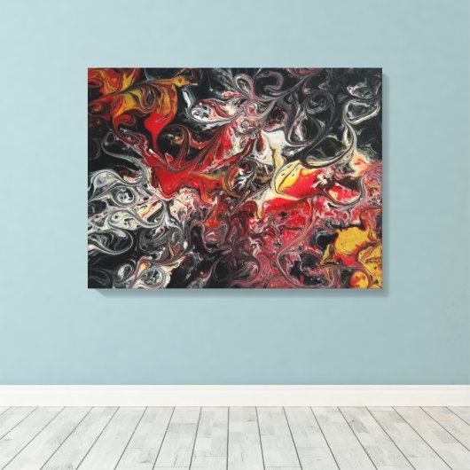 Brand Acrylverf op een 24x18 canvas (Insitu (Houten vloer))