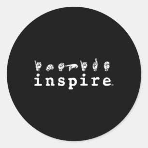 Brand ASL Amerikaanse Gebarentaal Doof Bewustzijn Ronde Sticker