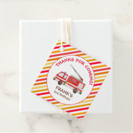Brand brandweermotor Birthday Bedankjes Labels