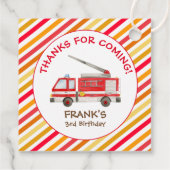 Brand brandweermotor Birthday Bedankjes Labels (Achterkant)