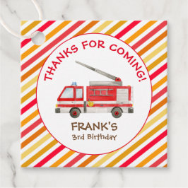 Brand brandweermotor Birthday Bedankjes Labels