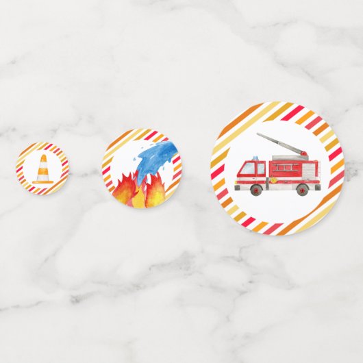 Brand brandweermotor Birthday Confetti (Voorkanten)