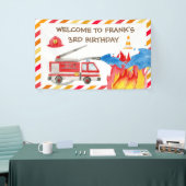Brand brandweermotor Birthday Party Welkomstverbod Spandoek (Beurs)