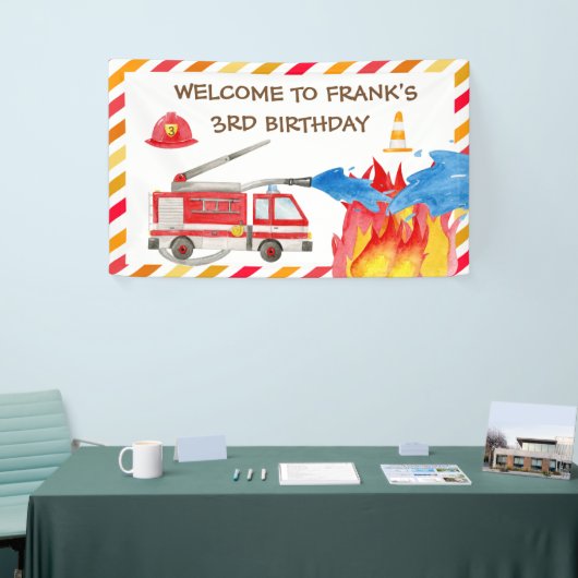 Brand brandweermotor Birthday Party Welkomstverbod Spandoek (Beurs)