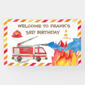 Brand brandweermotor Birthday Party Welkomstverbod Spandoek (Horizontaal)