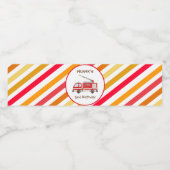 Brand brandweermotor Birthday Waterfles Etiket (Enkel label)