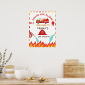 Brand brandweermotor Birthday Welkomstteken Poster (Keuken)