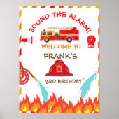 Brand brandweermotor Birthday Welkomstteken Poster (Voorkant)