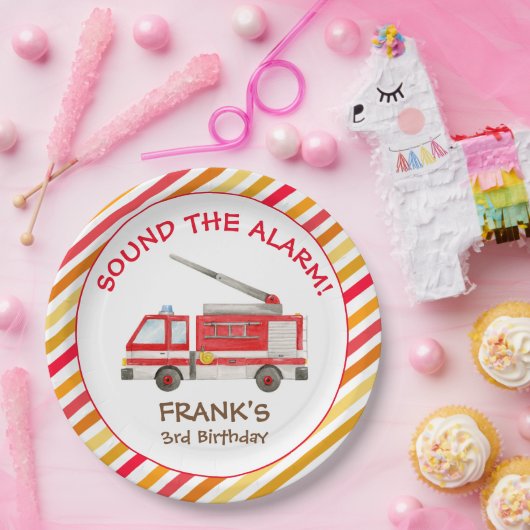 Brand brandweermotor Verjaardag Bord (Feest)