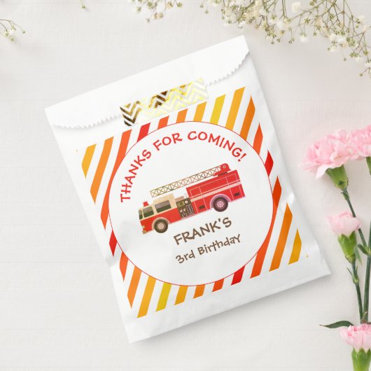 Brand brandweermotor Verjaardag gunsttas Bedankzakje (Gezegeld)