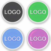 Brand Business Logo op Clear Vinyl Circle Stickers (Voorkant)