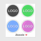Brand Business Logo op Clear Vinyl Circle Stickers (Vel)
