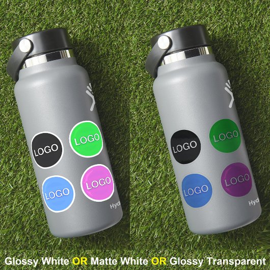 Brand Business Logo op Clear Vinyl Circle Stickers