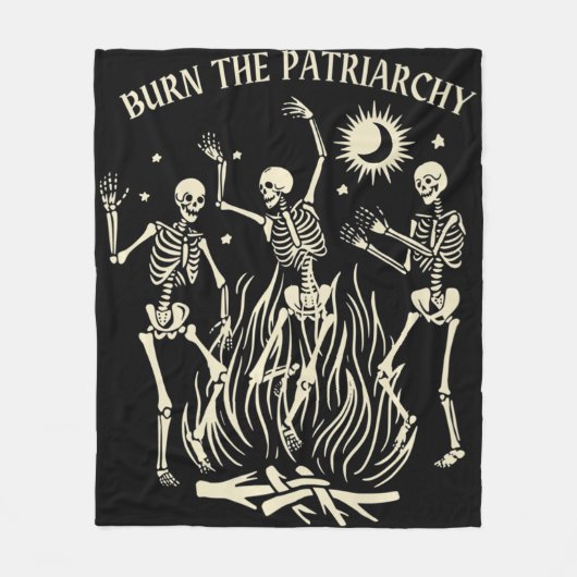 Brand de patriarchy Fun Feminist Halloween Fleece Deken (Voorkant)