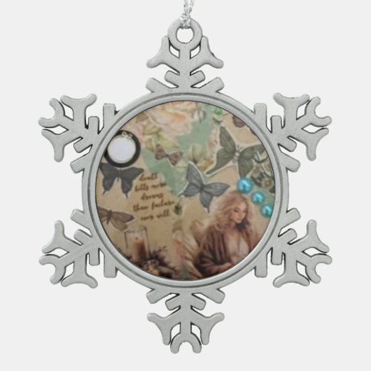 brand Deko Tin Sneeuwvlok Ornament (Voorkant)