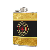 Brand Departement logo Gold en backbadge Gold Heupfles (Links)