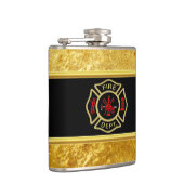 Brand Departement logo Gold en backbadge Gold Heupfles (Rechts)