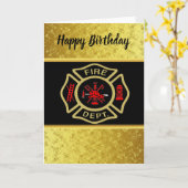 Brand Departement logo Gold en backbadge Gold Kaart (Gele Bloem)