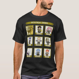 Brand Emblem Three Houses Golden Deer House Pixel  T-shirt