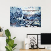 Brand en ijs boven Chinees Poster (Thuiskantoor)