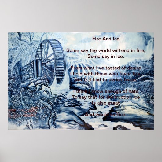 Brand en ijs boven Chinees Poster (Voorkant)