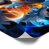 Brand- en ijskirale fractale kunst poster (Hoek)