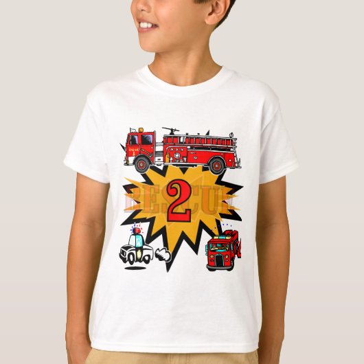 Brand en redding 2e verjaardag Tshirts en geschenk (Voorkant)