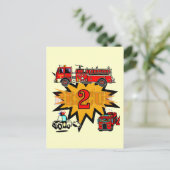 Brand en redding 2e verjaardag Tshirts en geschenk Briefkaart (Staand voorkant)