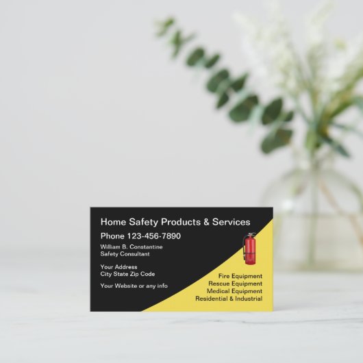 brand- en veiligheidsuitrusting visitekaartje (Staand voorkant)